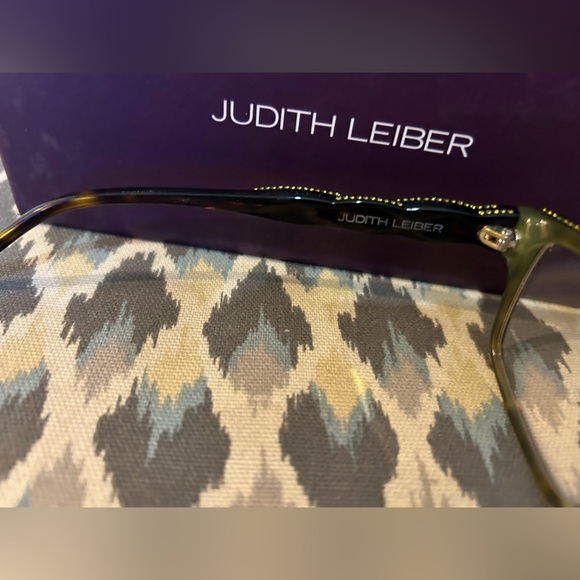 EUC Judith Leiber JL1657 02 Green Tortoise Cat Eye Eyeglasses Frame 54-17-140 - Picture 3 of 11